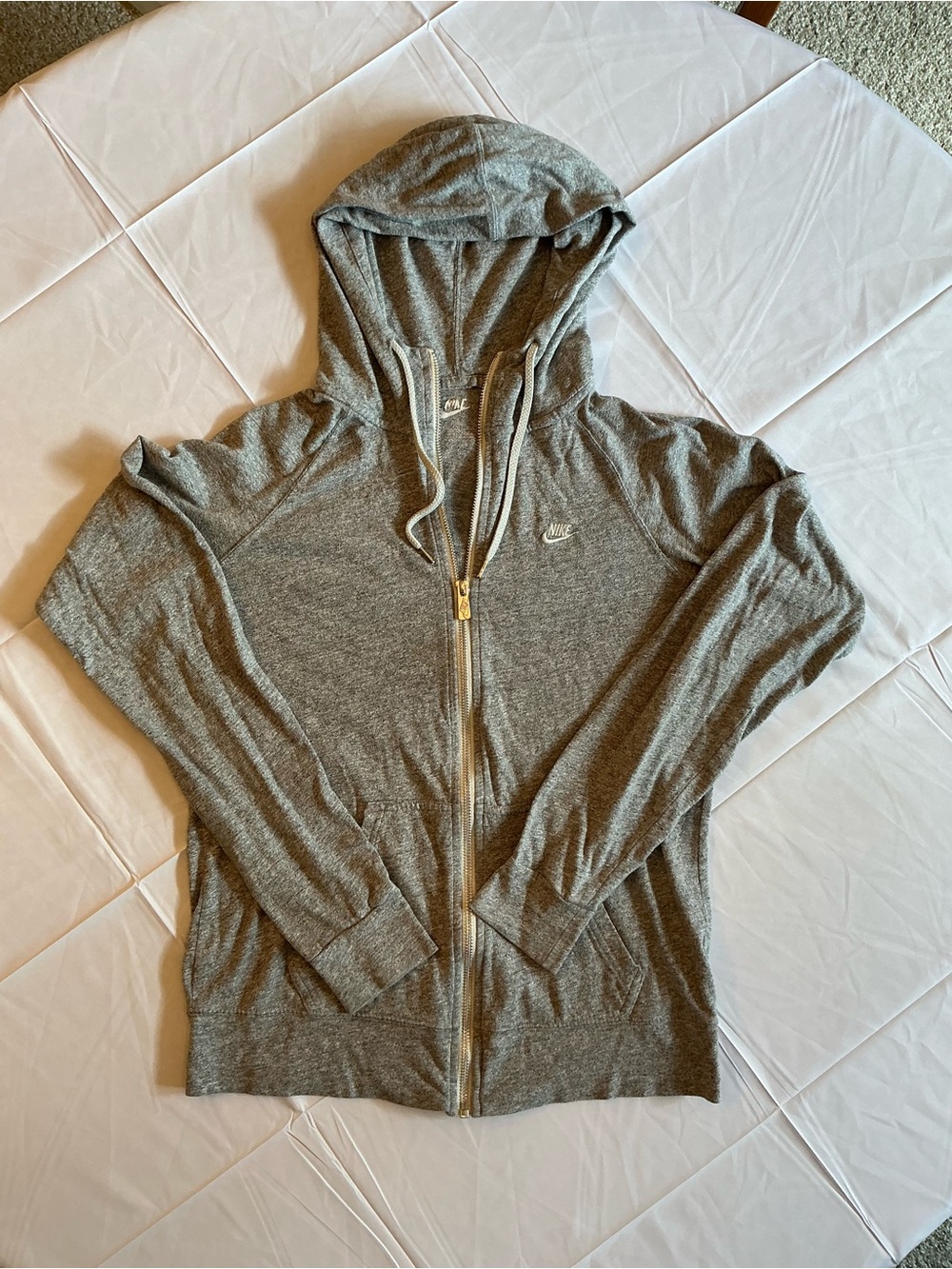 Nike Heather Gray Full-Zip Hooded Sweatshirt